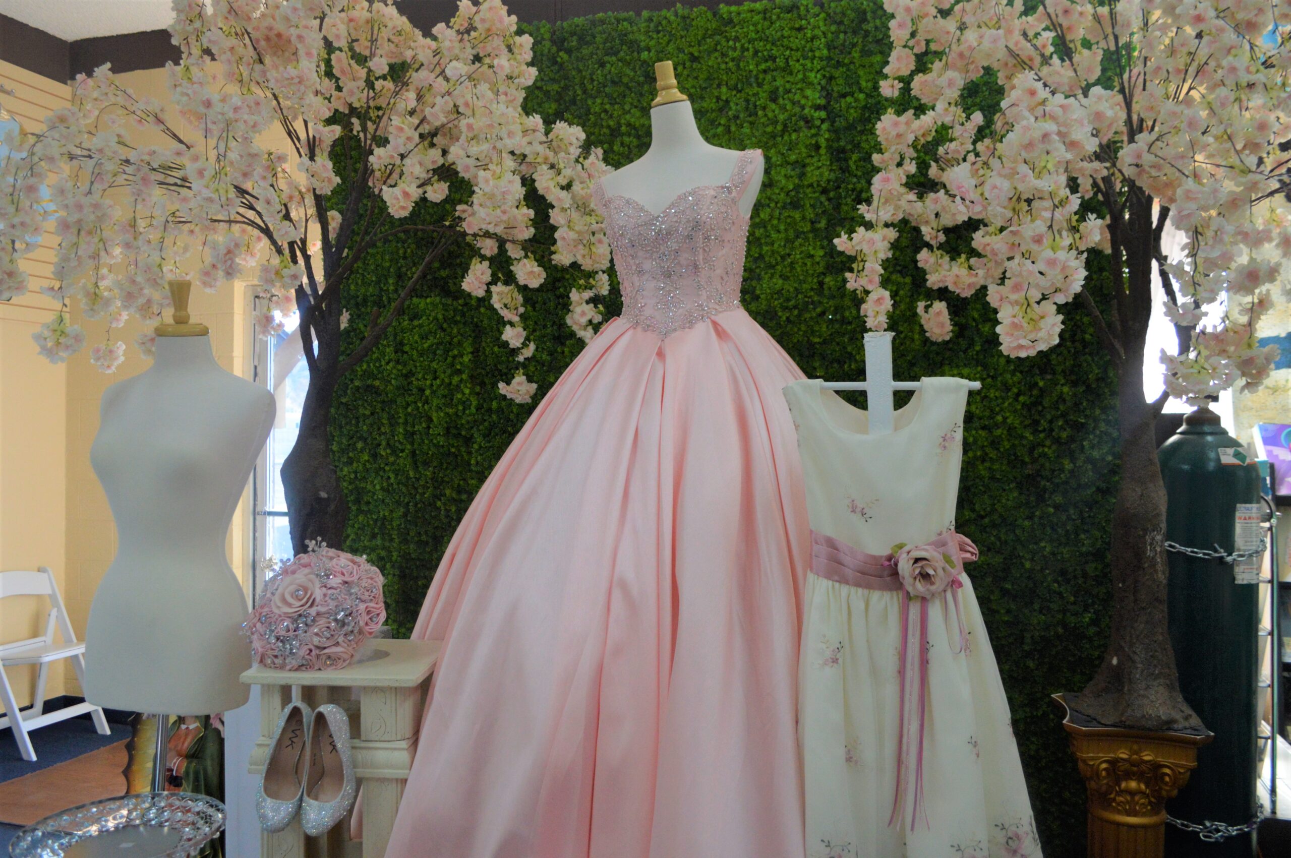 Un vestido rosa de quinceñera