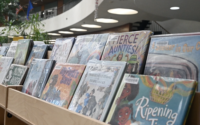 libros de la biblioteca en las estanterías