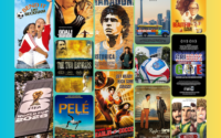 collage de varios carteles de películas sobre fútbol