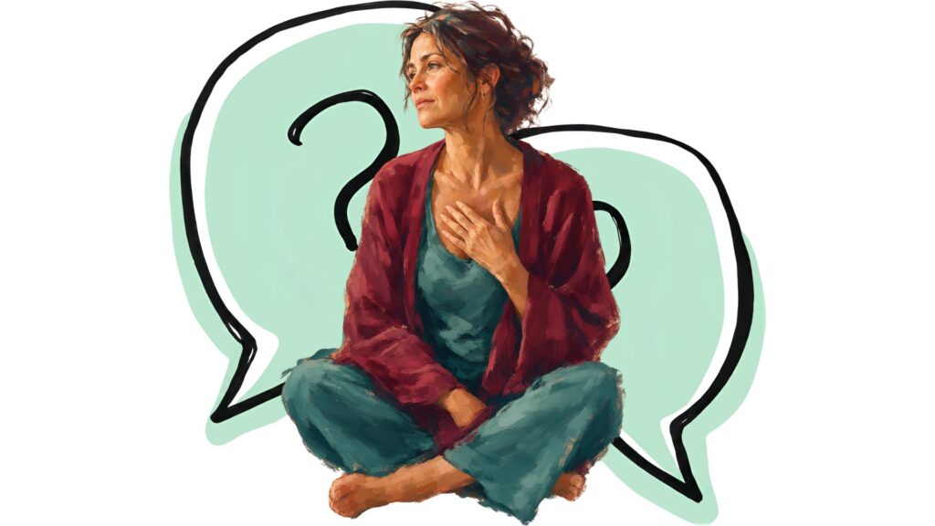 mujer con interrogativas