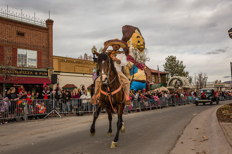 vaquero montado en caballo para un desfile