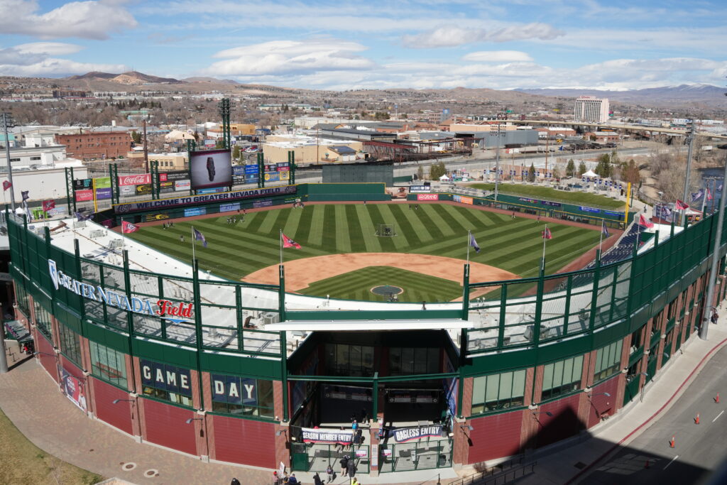 vista aerea de estadio de beisbol